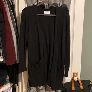 Long black cardigan